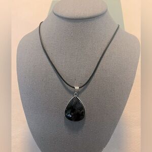 NWOT Natural Gabbro .925 Silver Choker Cord Necklace